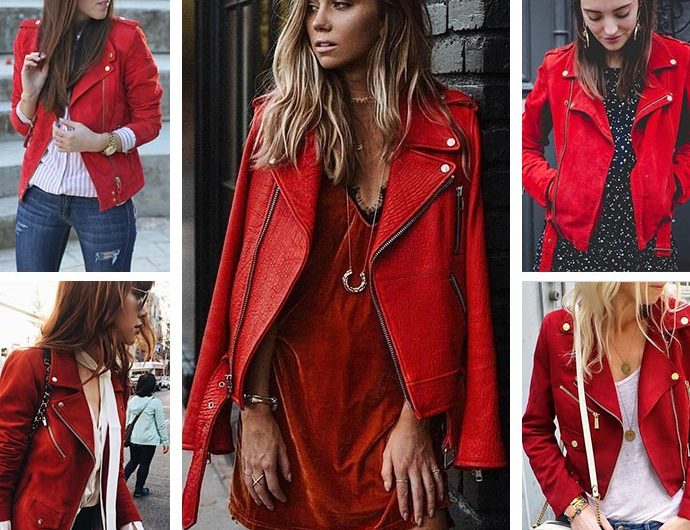Красная кожаная куртка : с чем носить в 2020